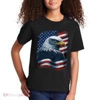 Bald Eagle Proud Patriotic American US Flag 4th Of July Kids T-Shirt thumb 2