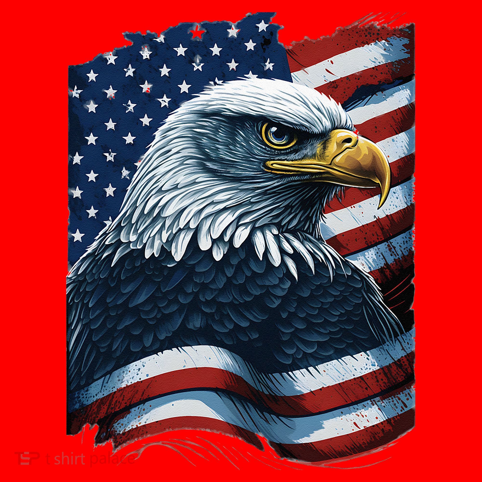 Bald Eagle Proud Patriotic American US Flag 4th Of July Santa Hat