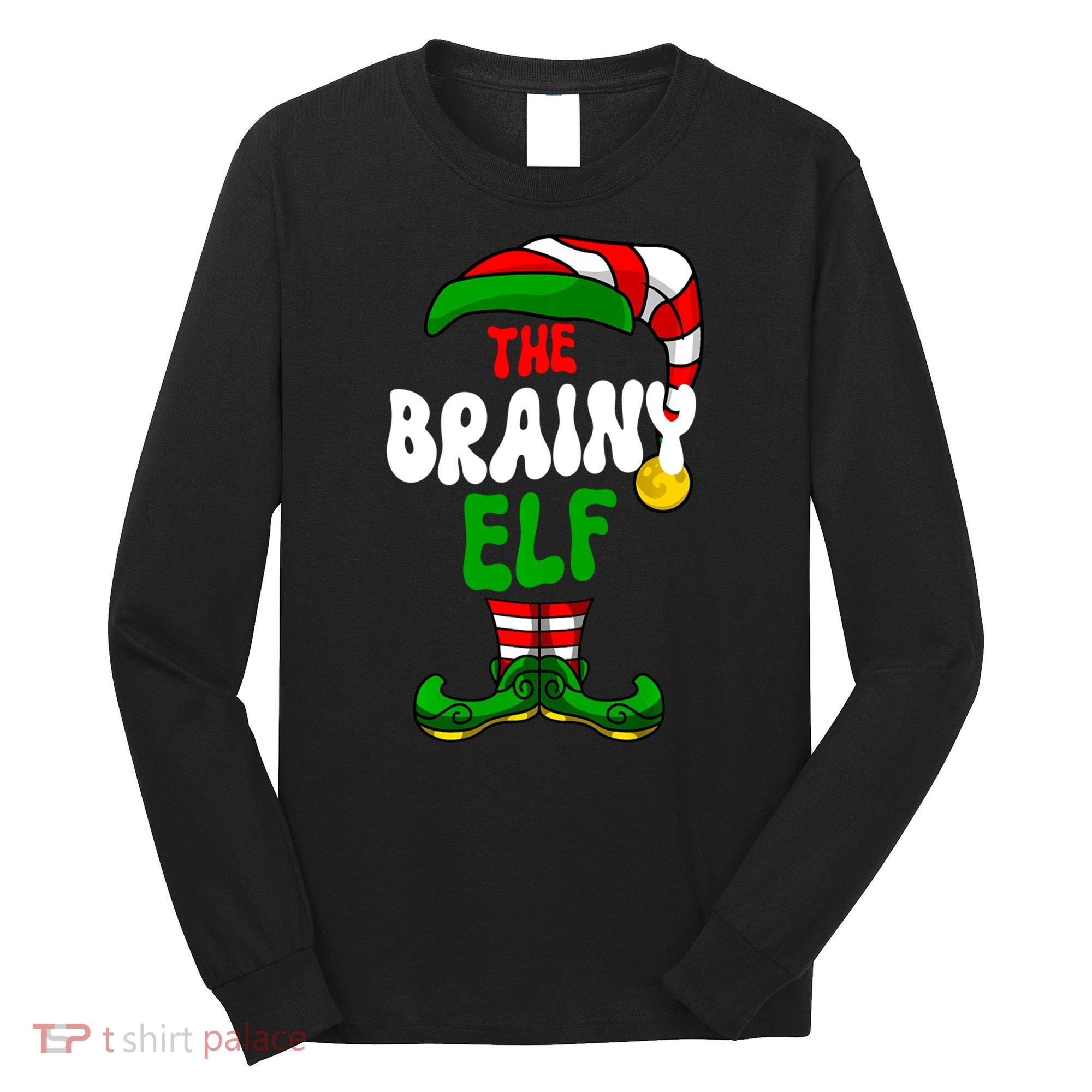 Brainy Elf Pajama Matching Group Christmas Holiday Long Sleeve Shirt