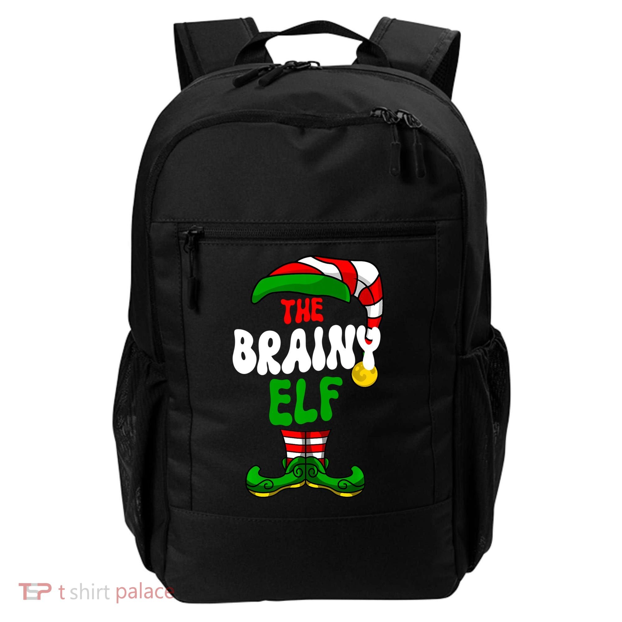 Brainy Elf Pajama Matching Group Christmas Holiday Backpack