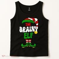 Brainy Elf Pajama Matching Group Christmas Holiday Tank Top thumb 2