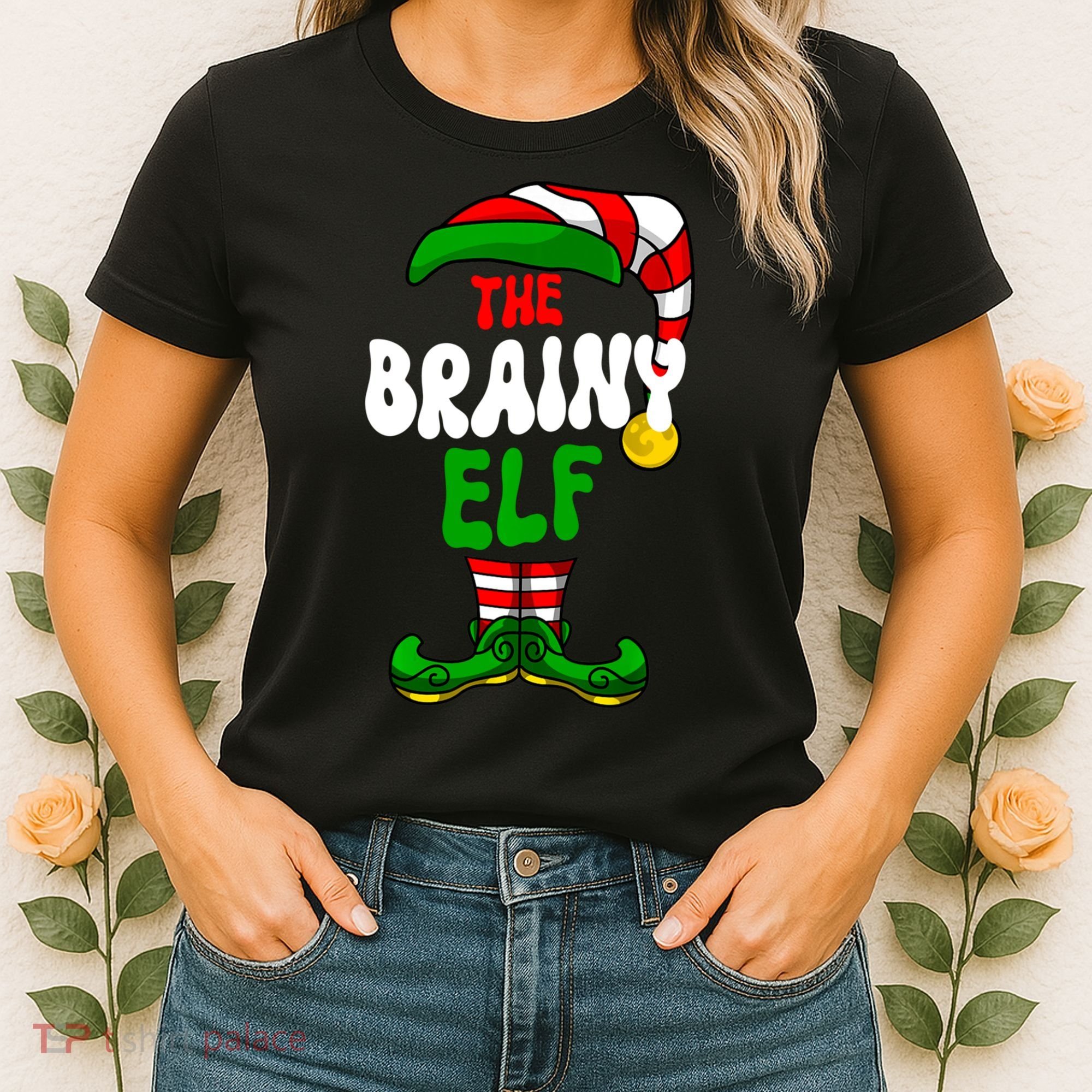 Brainy Elf Pajama Matching Group Christmas Holiday Women's T-Shirt