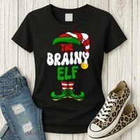 Brainy Elf Pajama Matching Group Christmas Holiday Women's T-Shirt thumb 3