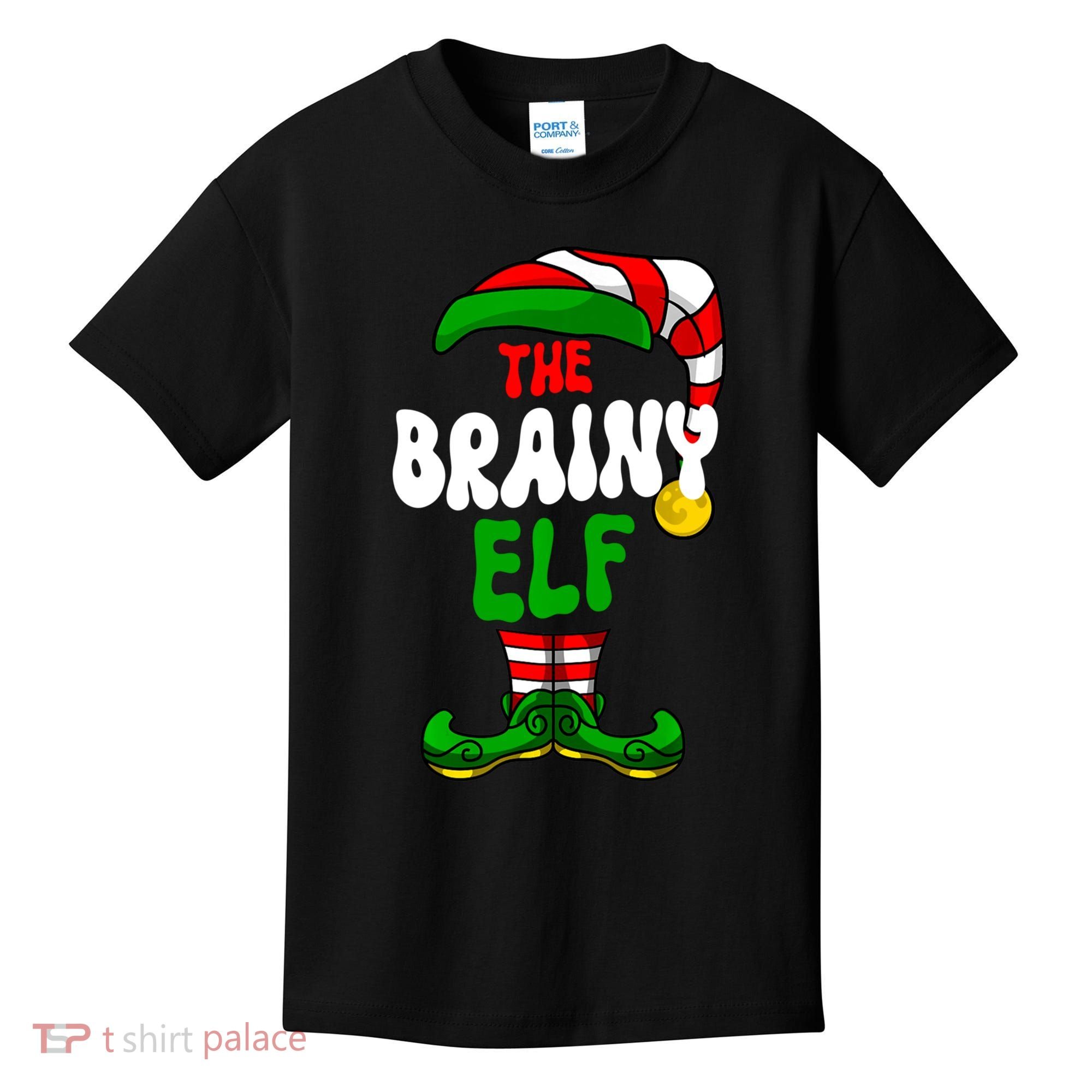 Brainy Elf Pajama Matching Group Christmas Holiday Kids T-Shirt