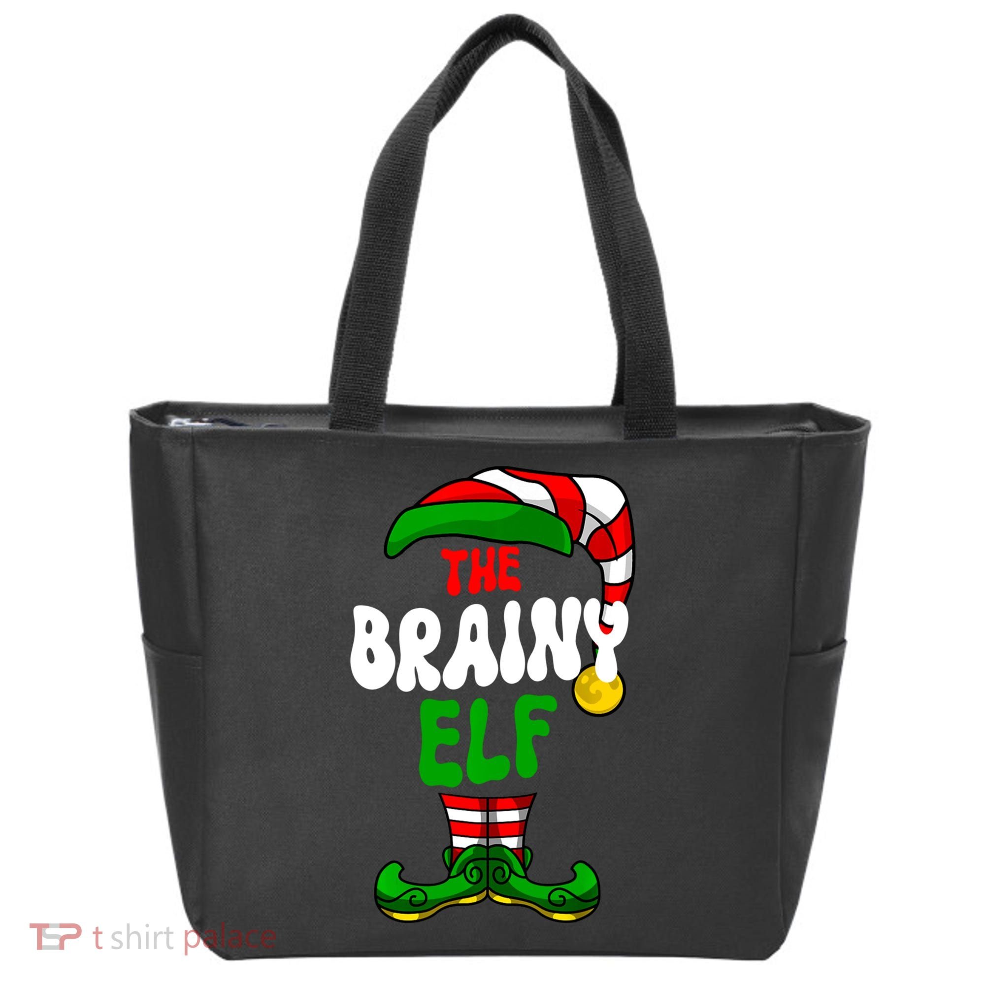 Brainy Elf Pajama Matching Group Christmas Holiday Tote Bag