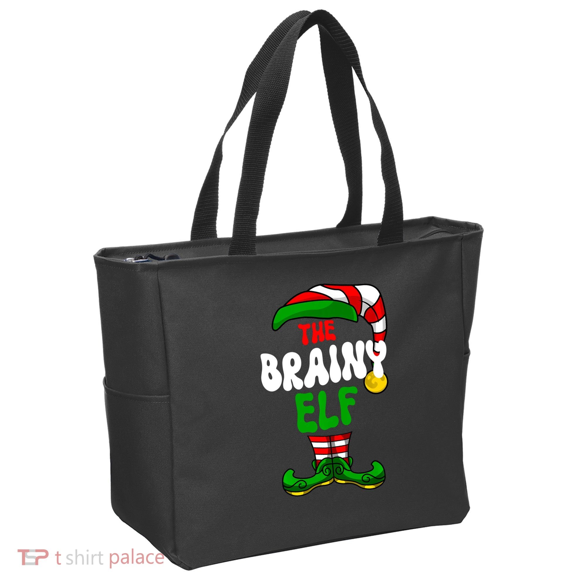 Brainy Elf Pajama Matching Group Christmas Holiday Tote Bag