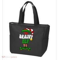 Brainy Elf Pajama Matching Group Christmas Holiday Tote Bag thumb 3