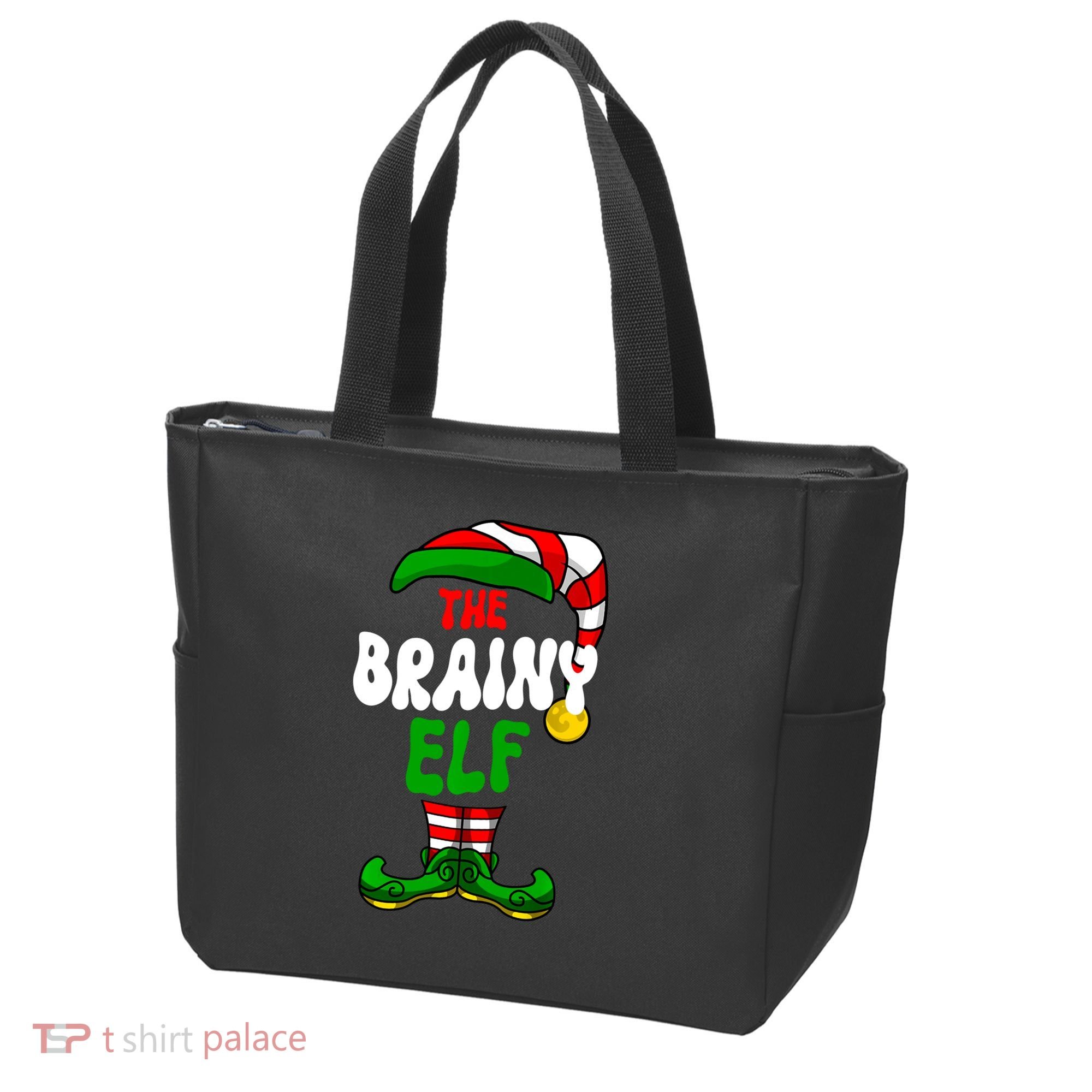 Brainy Elf Pajama Matching Group Christmas Holiday Tote Bag