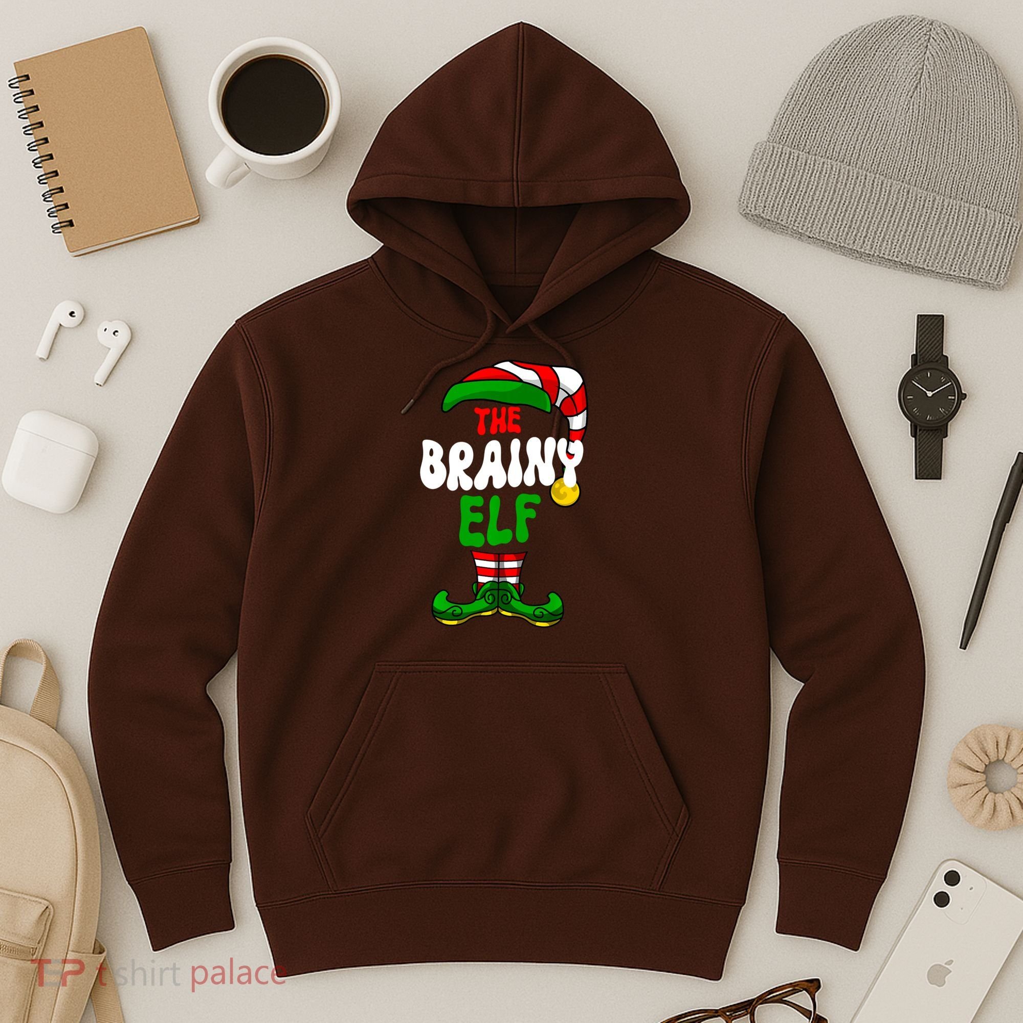Brainy Elf Pajama Matching Group Christmas Holiday Hoodie