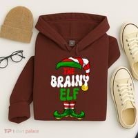 Brainy Elf Pajama Matching Group Christmas Holiday Hoodie thumb 4