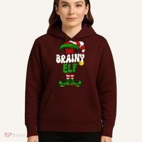 Brainy Elf Pajama Matching Group Christmas Holiday Hoodie thumb 5