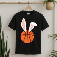 Basketball Easter Rabbit Bunny funny easter day T-Shirt thumb 2