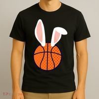 Basketball Easter Rabbit Bunny funny easter day T-Shirt thumb 3