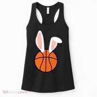Basketball Easter Rabbit Bunny funny easter day Women's Tank Top thumb 0