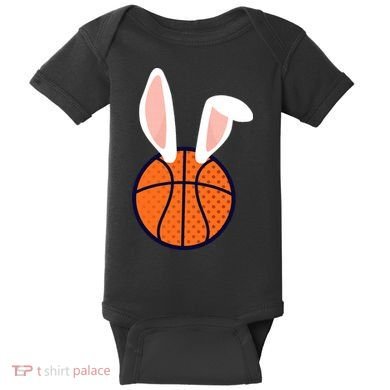 Basketball Easter Rabbit Bunny funny easter day Baby Bodysuit
