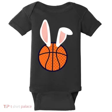 Basketball Easter Rabbit Bunny funny easter day Baby Bodysuit