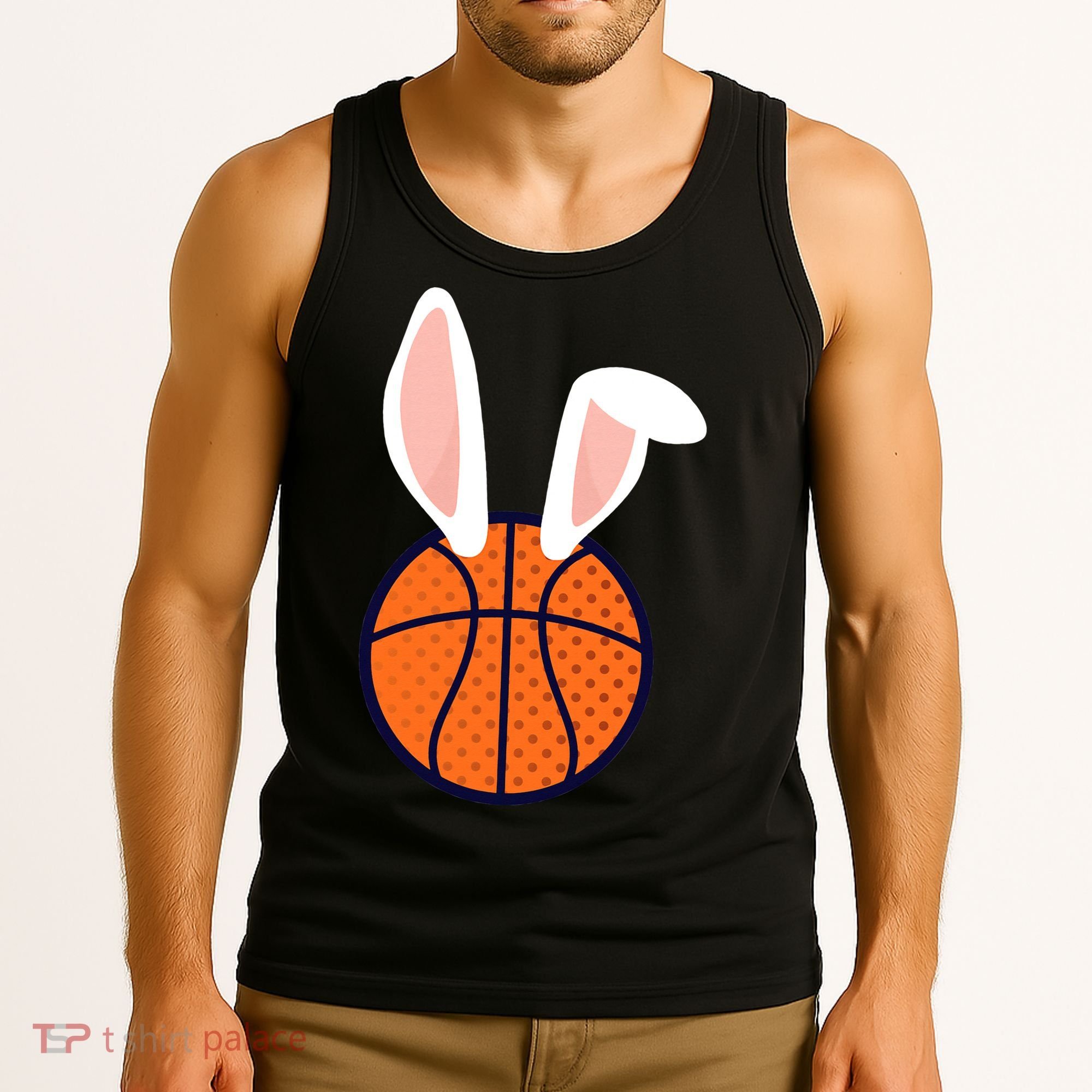 Basketball Easter Rabbit Bunny funny easter day Tank Top