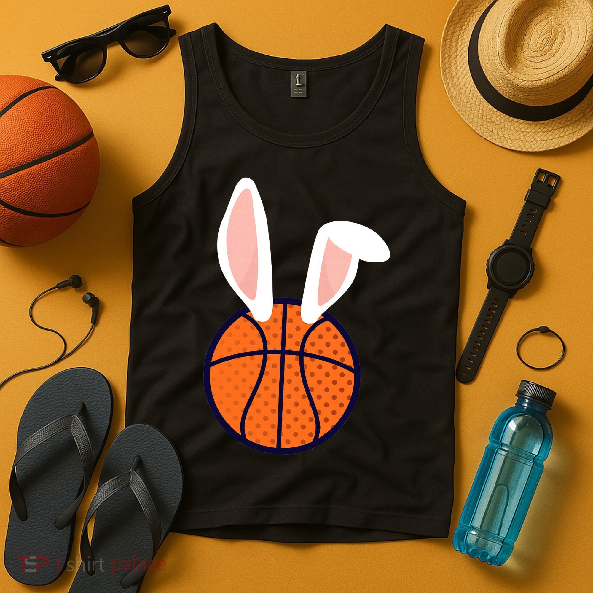 Basketball Easter Rabbit Bunny funny easter day Tank Top