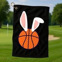 Basketball Easter Rabbit Bunny funny easter day Golf Towel thumb 1