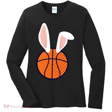 Basketball Easter Rabbit Bunny funny easter day Women's Long Sleeve Shirt