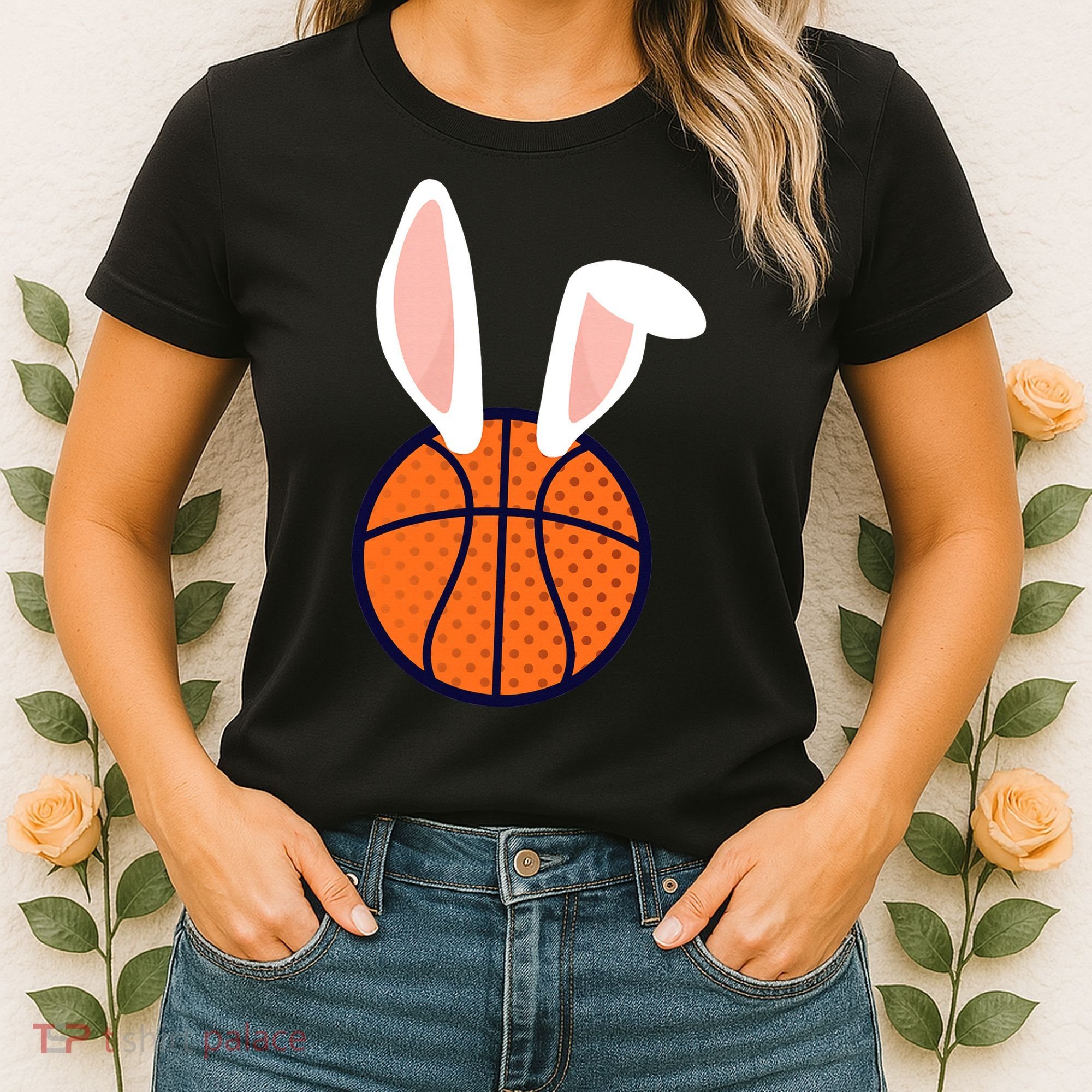 Basketball Easter Rabbit Bunny funny easter day Women's T-Shirt