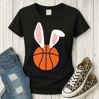 Basketball Easter Rabbit Bunny funny easter day Women's T-Shirt thumb 3