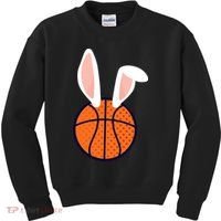 Basketball Easter Rabbit Bunny funny easter day Kids Sweatshirt thumb 0