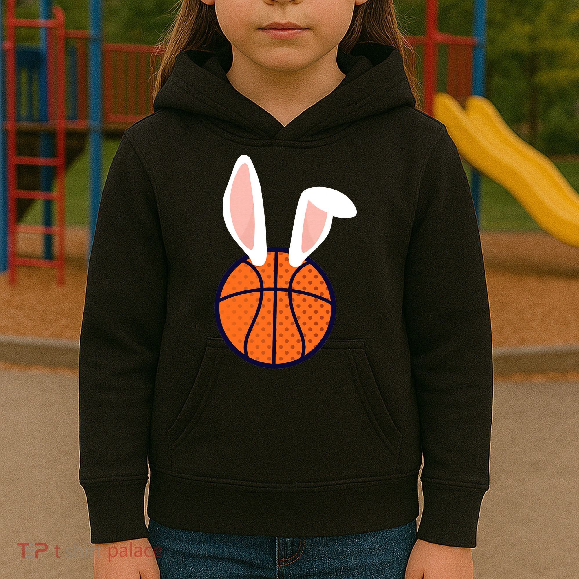 Basketball Easter Rabbit Bunny funny easter day Kids Hoodie