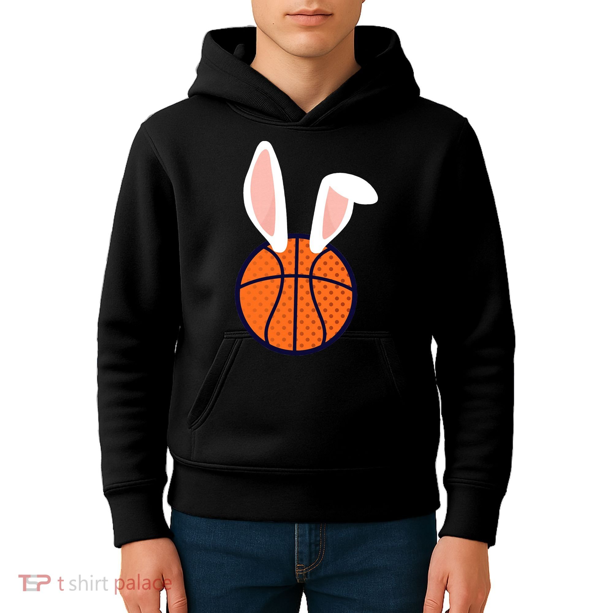 Basketball Easter Rabbit Bunny funny easter day Kids Hoodie