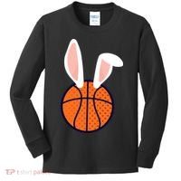 Basketball Easter Rabbit Bunny funny easter day Kids Long Sleeve Shirt thumb 0