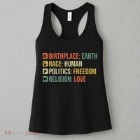 Birthplace Earth Race Human Politics Freedom Religion Love Women's Tank Top thumb 3