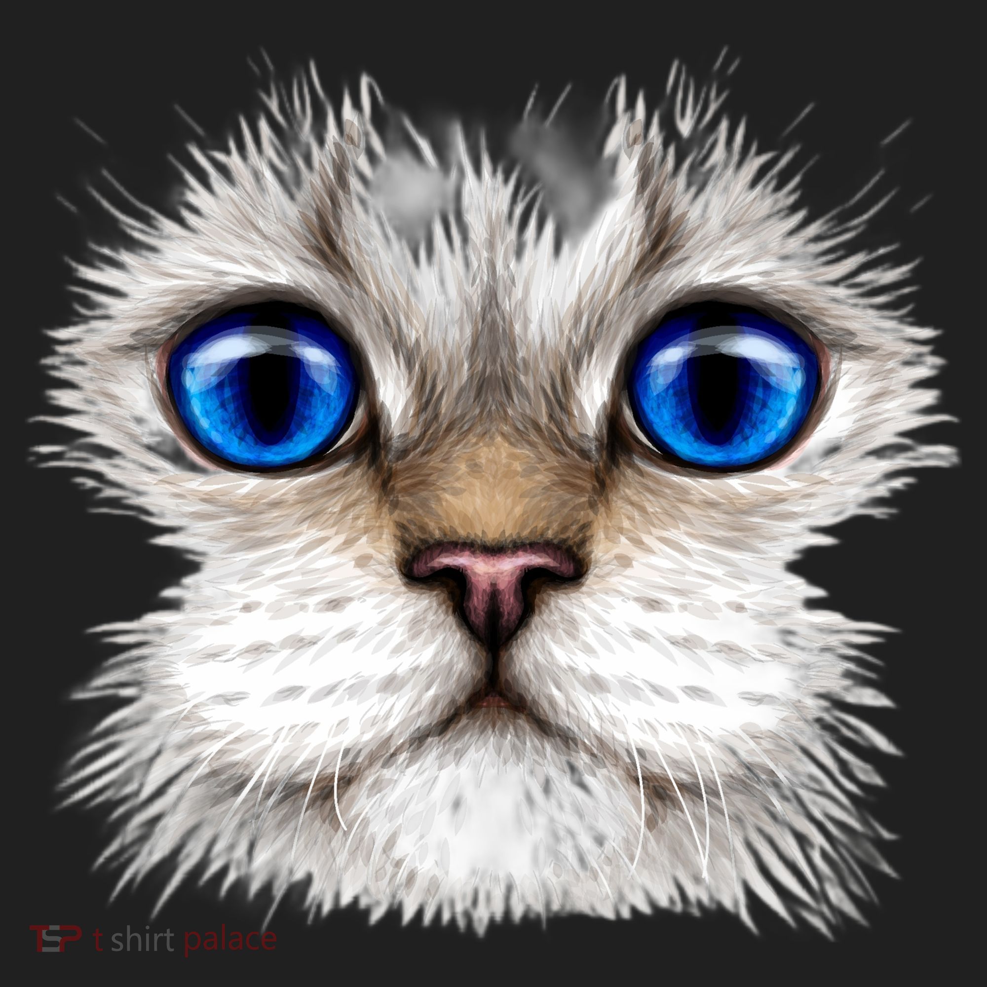 Blue Eyed Realistic Cat Face Women's Sweatshirt