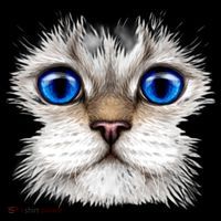Blue Eyed Realistic Cat Face Backpack thumb 2