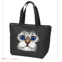 Blue Eyed Realistic Cat Face Tote Bag thumb 3