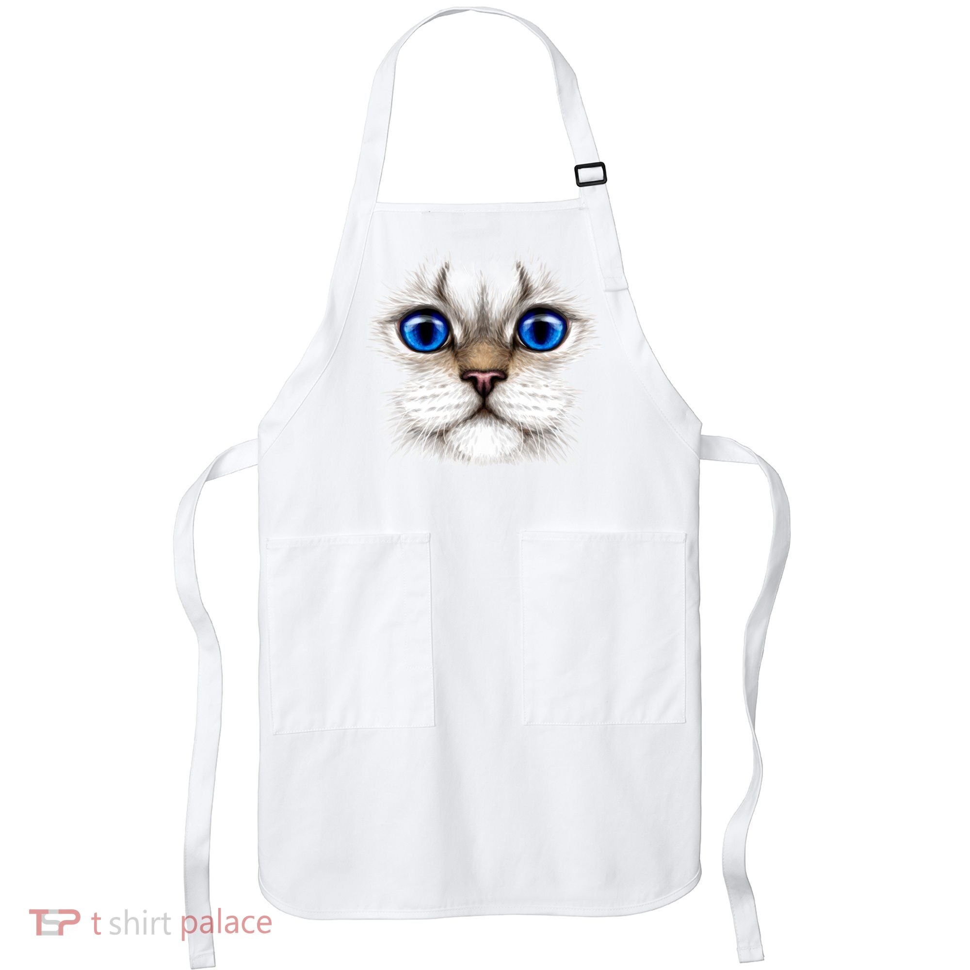 Blue Eyed Realistic Cat Face Apron