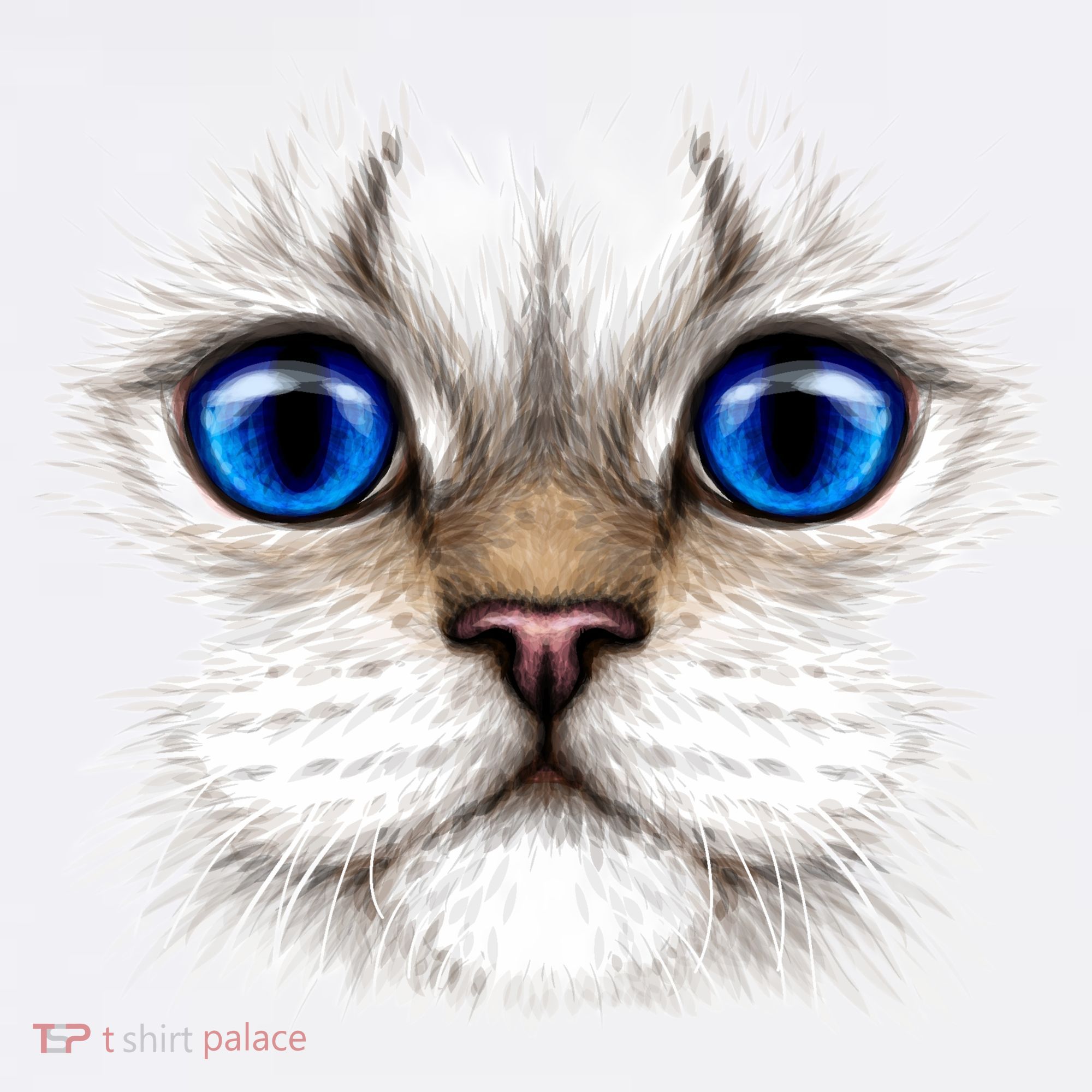 Blue Eyed Realistic Cat Face Coffee Mug