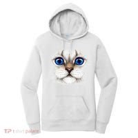 Blue Eyed Realistic Cat Face Women's Hoodie thumb 0
