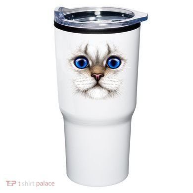 Blue Eyed Realistic Cat Face Tumbler