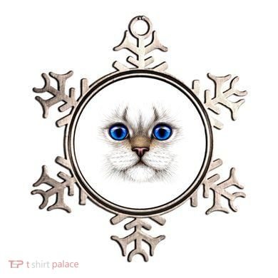 Blue Eyed Realistic Cat Face Ornament