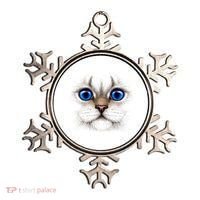 Blue Eyed Realistic Cat Face Ornament thumb 0