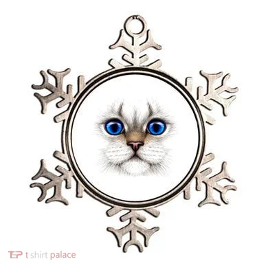 Blue Eyed Realistic Cat Face Ornament