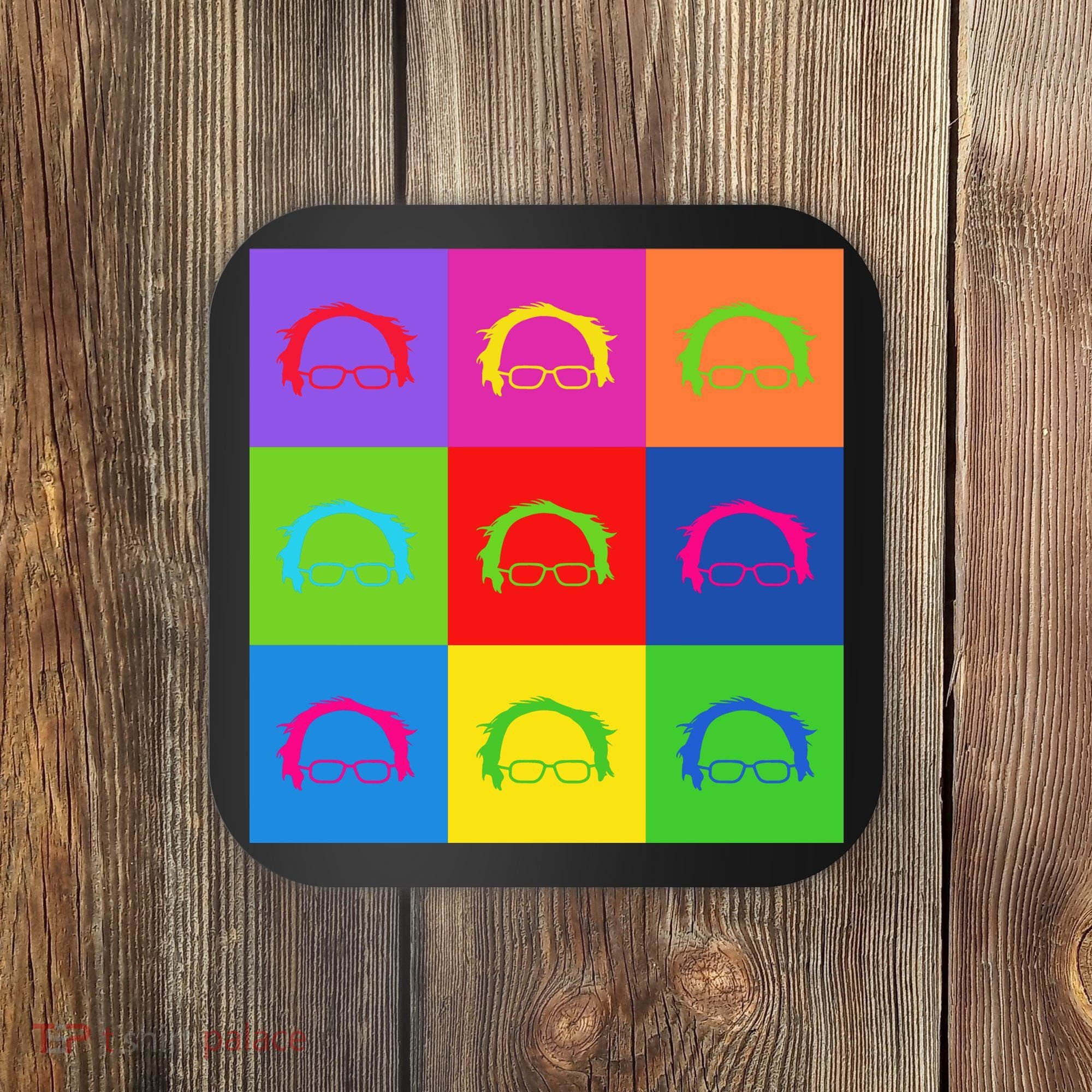 Bernie Sanders Hair Minimalist Pop Art Coaster