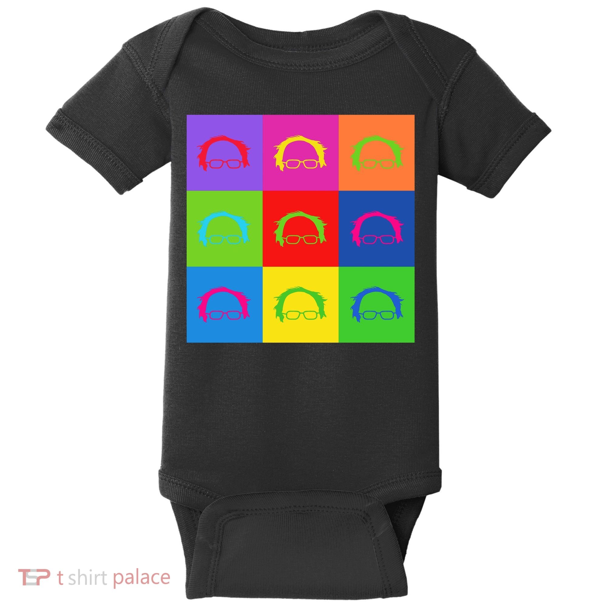 Bernie Sanders Hair Minimalist Pop Art Baby Bodysuit