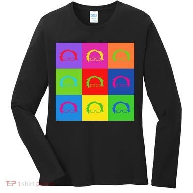 Bernie Sanders Hair Minimalist Pop Art Women's Long Sleeve Shirt