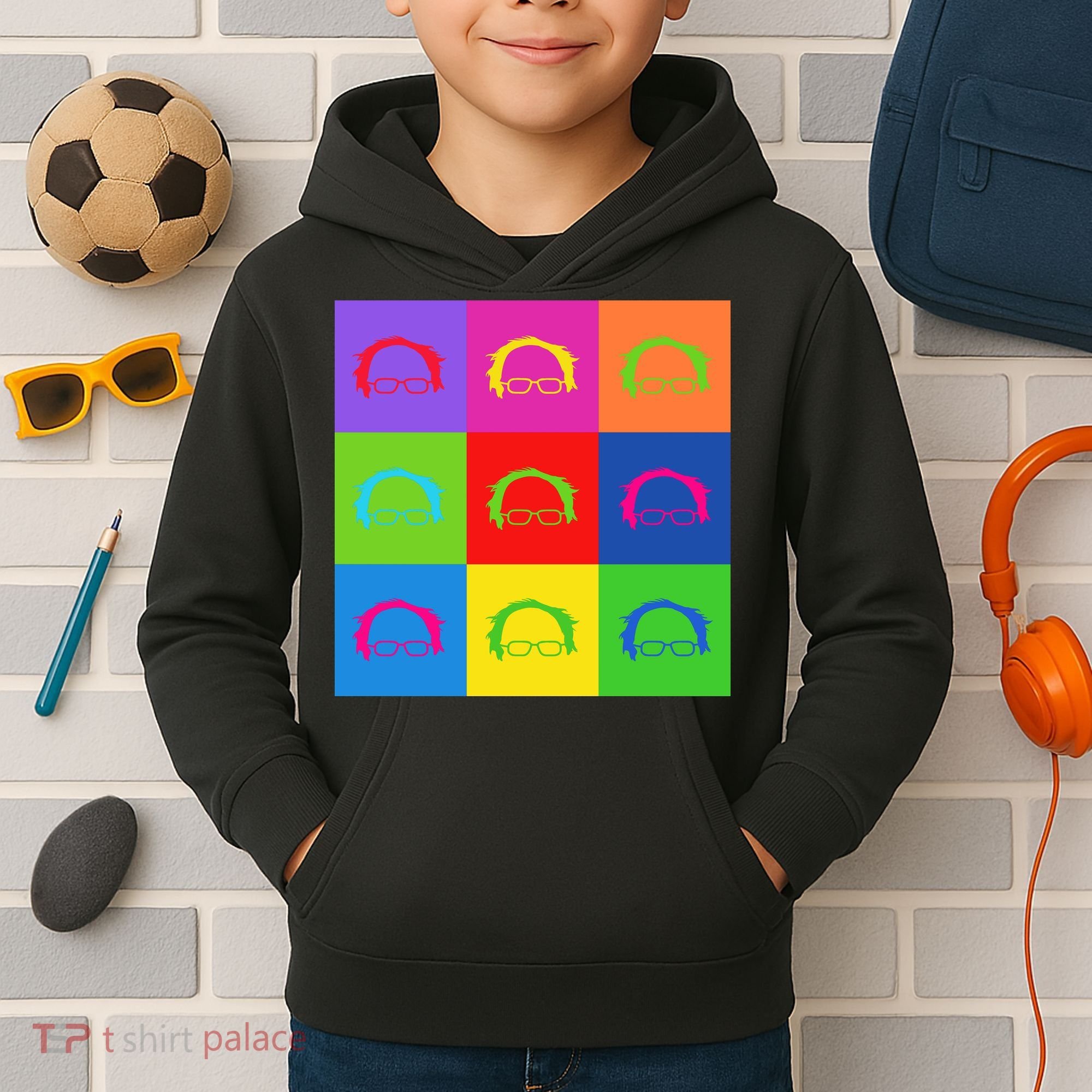Bernie Sanders Hair Minimalist Pop Art Kids Hoodie