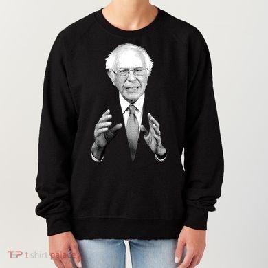 Bernie Sanders Hands Black and White Portrait Women's Sweatshirt