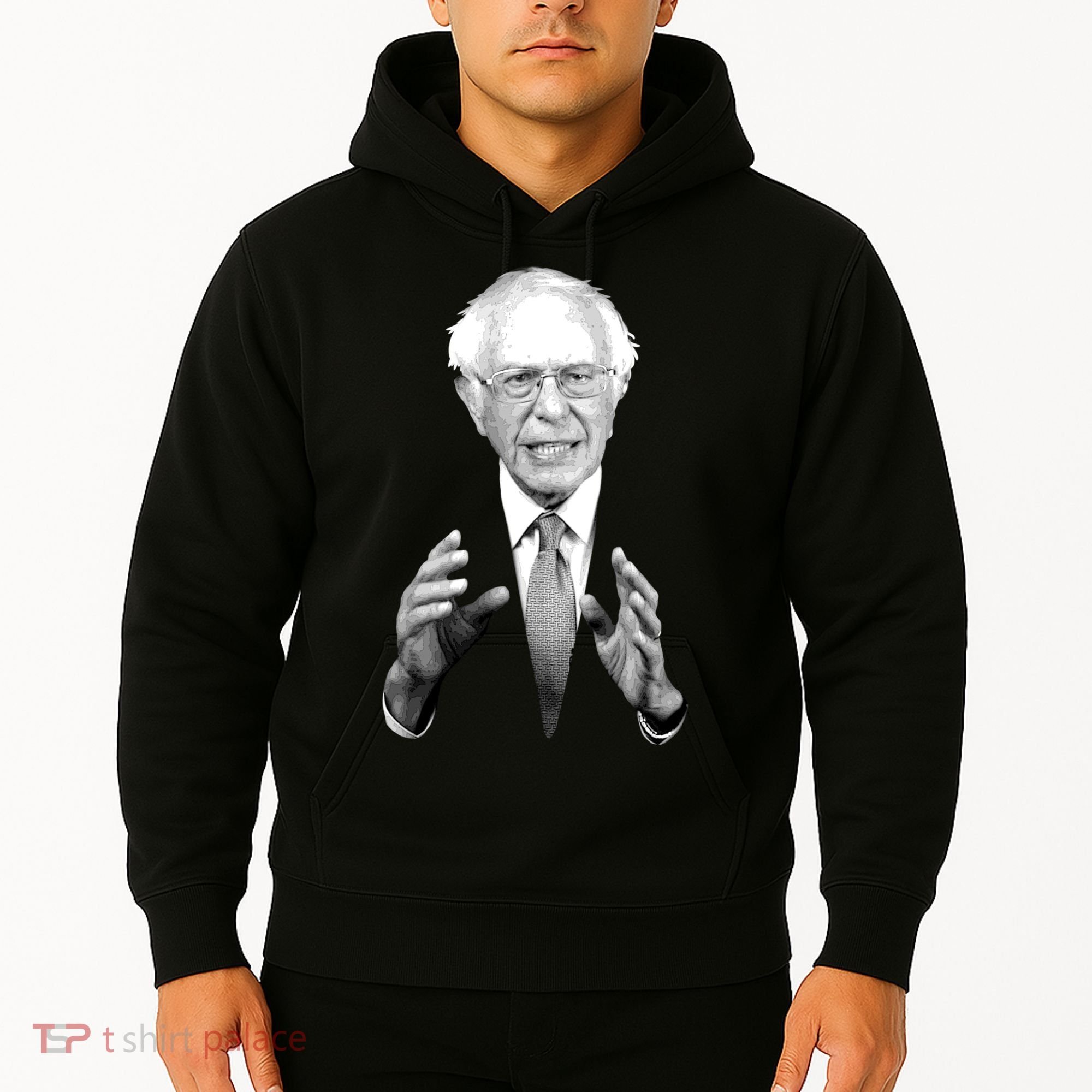 Bernie Sanders Hands Black and White Portrait Hoodie