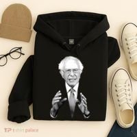 Bernie Sanders Hands Black and White Portrait Hoodie thumb 4