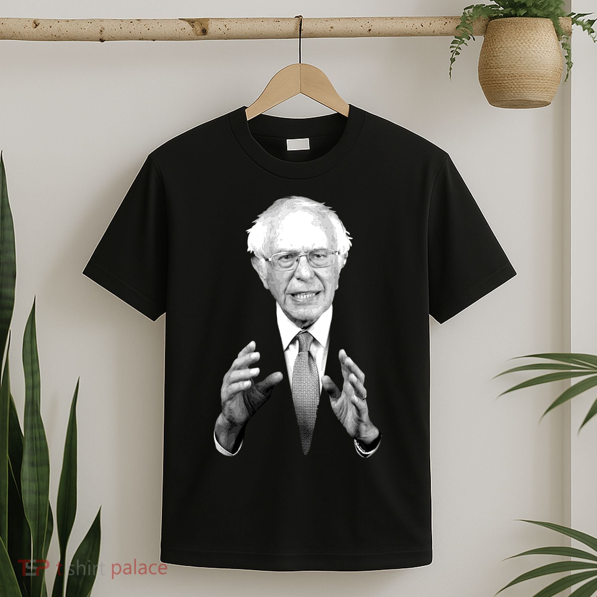 Bernie Sanders Hands Black and White Portrait T-Shirt