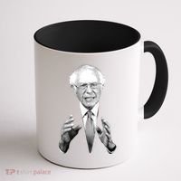 Bernie Sanders Hands Black and White Portrait Coffee Mug thumb 1